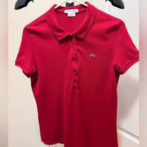 Lacoste Women's Pink Red Polo